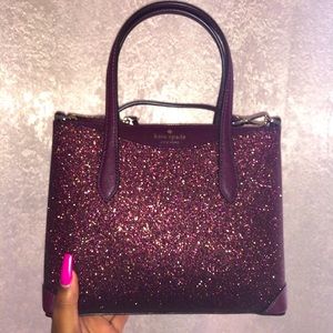 Kate Spade Shimmy Glitter Fabric Mini Satchel in Deep Nova
